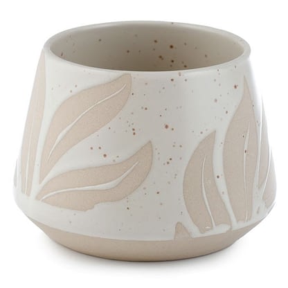 Kruka i stenkeramik med relief – Hesperantha liten - Bild 3